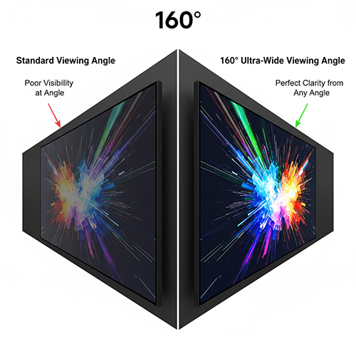 LED display 160 degree ultra-wide viewing angle visual consistency demo