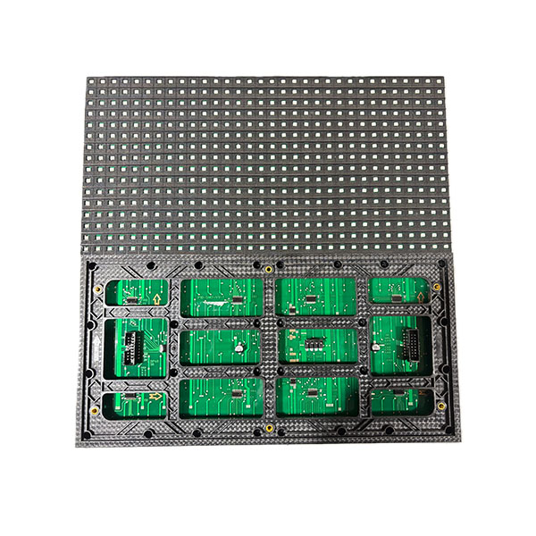 LED Module Backplane with Green PCB Circuit Board and Front SMD Lamp Panel Alignment