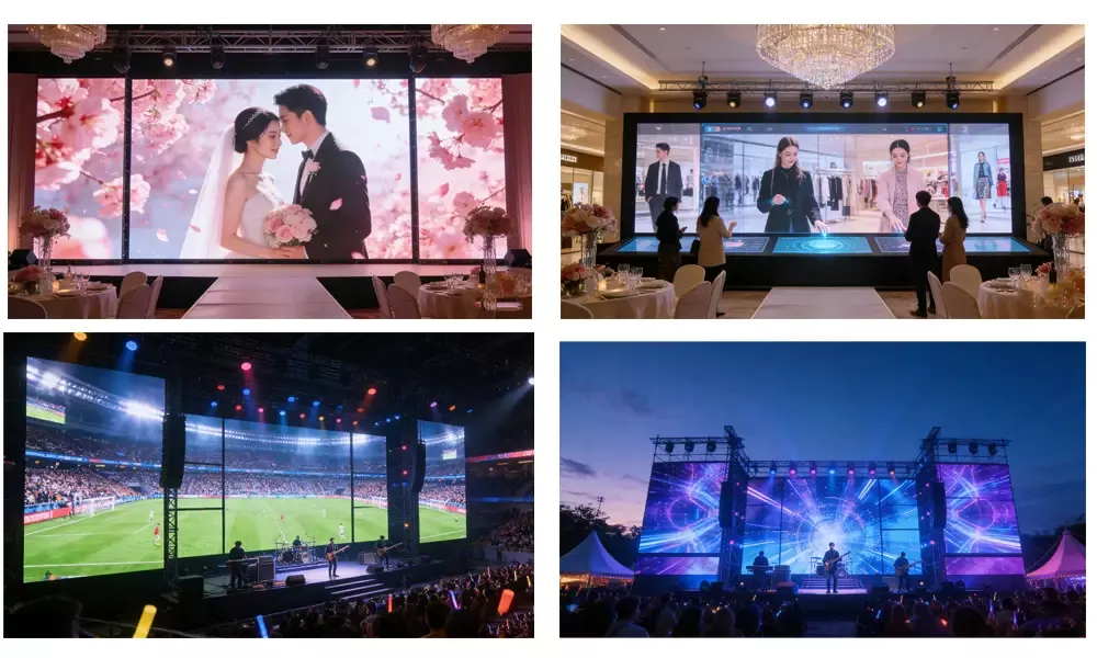 HD indoor LED screen rental for concert stage background