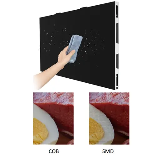 Small pitch LED display panel with ultra-fine pixel pitch, high refresh rate and seamless splicing design