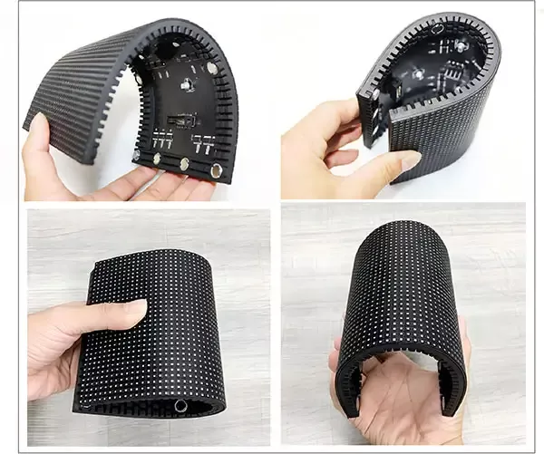 P2.5 Flexible LED display module showing high-degree bending capability