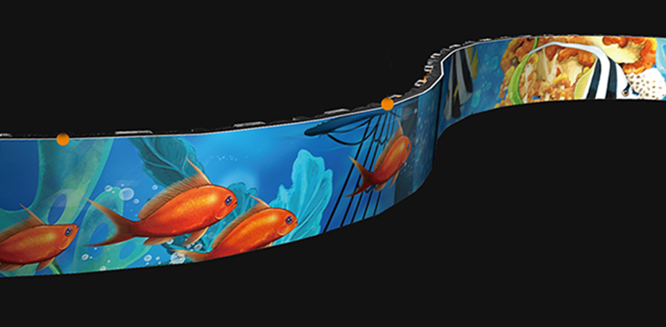 Custom curved LED screen for museum exhibition