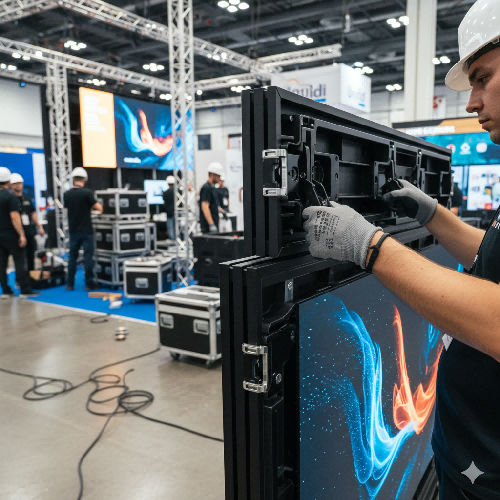 Lightweight rental LED panel with quick-lock system for fast event setup(1)