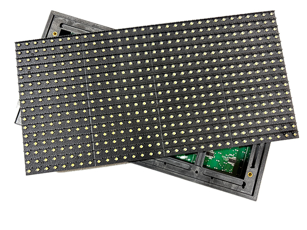 P10 single white DIP LED display module front and back PCB view 320x160mm.jpg